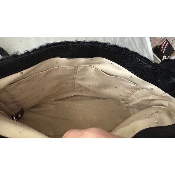 Kate spade Little Nadine black tuxedo hill tweed purse crossbody satchel - Picture 6 of 8